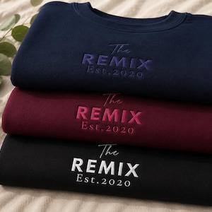 Family Sweatshirt The Original The Remix | Bestickter Partner / Mama Papa Kind Pullover | Matching Family Outfit | Personalisiert Jahr