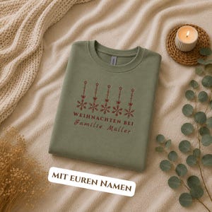 Personalisierter Weihnachtspullover Familie | Bestickter Familien Weihnachtspullover | Weihnachtsoutfit Familie | Matching Weihnachtssweater