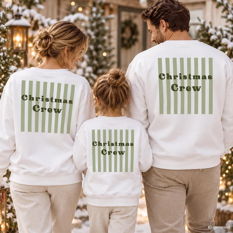 Family Shirts Weihnachten Christmas Crew Sweatshirt Familienoutfit Partnerlook Weihnachtspulli für Erwachsene und Kinder Weihnachtsgeschenk