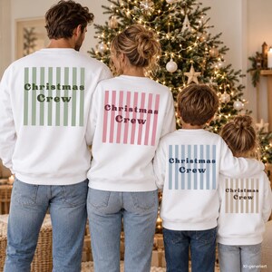 Family Shirts Weihnachten Christmas Crew Sweatshirt Familienoutfit Partnerlook Weihnachtspulli für Erwachsene und Kinder Weihnachtsgeschenk