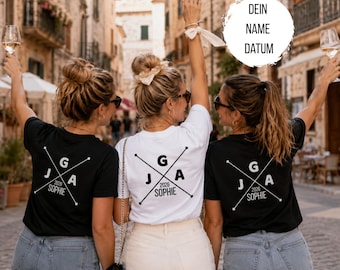 Camicia JGA Damen personalizzata, Camicia della squadra della sposa, Abito della squadra della sposa, Camicia Junggesellinnenabschied, Addio al nubilato, Abbinamento gruppen
