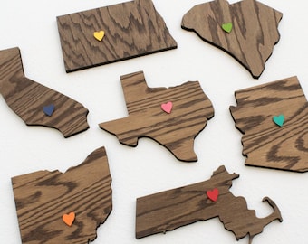 Farewell Gift for Friend Moving Away: Personalised State with Heart