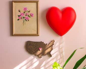 Where We First Met Gift: Couples State Love Map with Heart