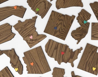 Going Away Gift for Military Farewell: Wooden States Visited Map Plaques