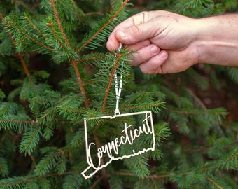 Connecticut Christmas Ornament Gifts: CT State Vacation Travel Souvenir