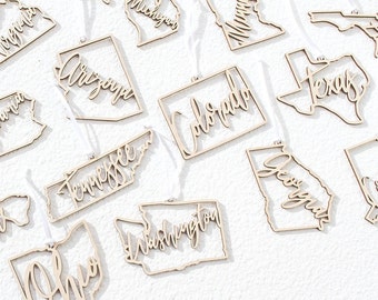 Wood State Ornament - Neighbor Moving Gift Ideas