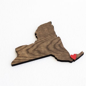 Wooden New York Wall Art Decor Gift - State of New York Cutout Sign - New York City, Buffalo, Rochester, NY