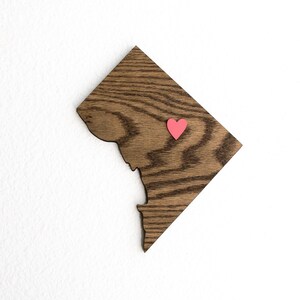 Washington DC Wall Art Gift - Wooden District of Columbia Cutout Sign Decor