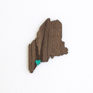 Wooden Maine State Sign Gift - Cutout State of Maine Wall Art Home Decor - Portland, ME