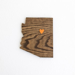 Arizona State Wall Art Gifts Wooden State of Arizona Cutout Sign Home Decor Phoenix, Tucson, Scottsdale, AZ image 1