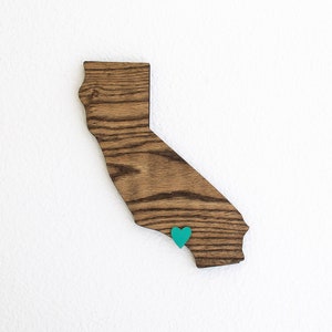 Wooden California State Map Wall Art Gifts, Cut Out Sign Plaque