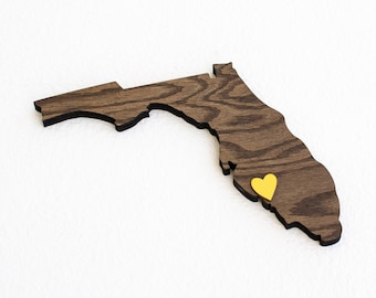 Florida Wall Art Wooden Cutout Sign - State of Florida Home Decor Gift – Miami, Tampa, Orlando, Jacksonville, FL