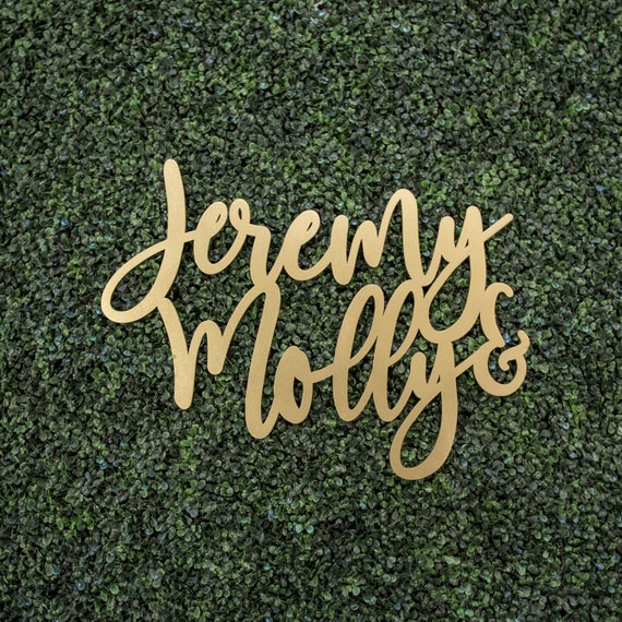 Couples name sign wedding backdrop Custom wedding sign Etsy