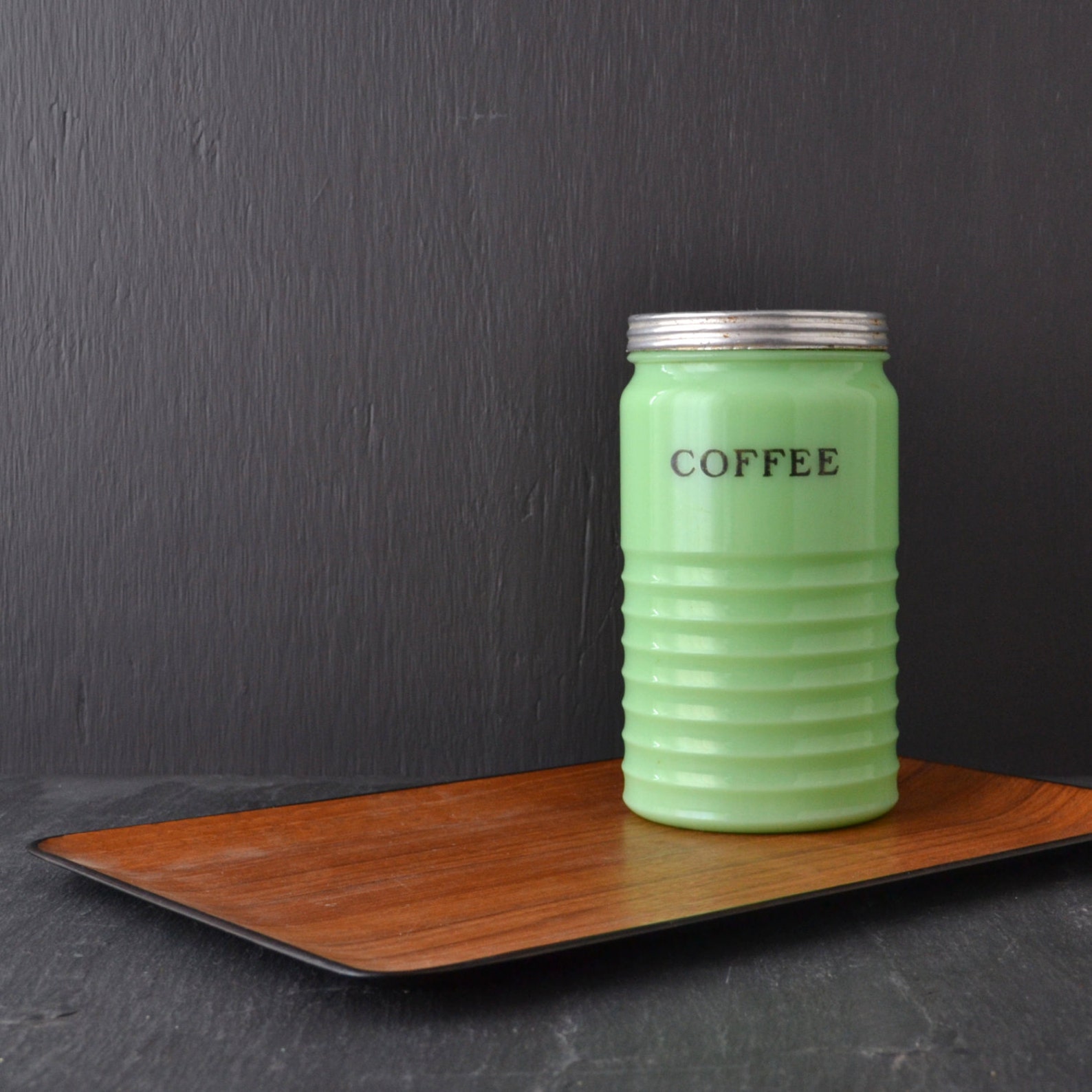 Jadeite Coffee Canister Glass Jadite Round Etsy