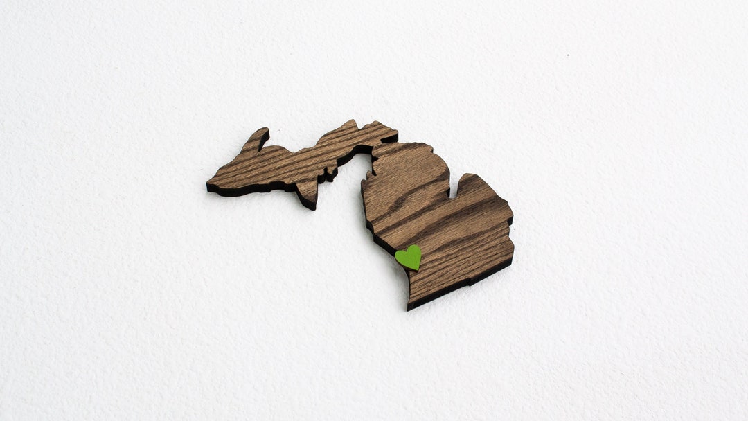 Wooden Michigan State Gifts Wall Art - State of Michigan Wood Sign ...