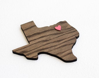 Wooden Texas Wall Art Decor and Gift: TX Cutout State Sign Plaque