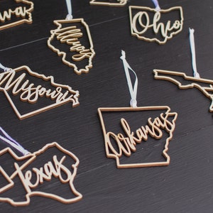 US State Travel Map Ornaments United States Presents - Choose your State