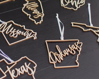 US State Travel Map Ornaments United States Presents: Choose your State