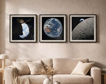 Artemis II Mission Wall Art Set of 3 • NASA Orion Spacecraft Prints • Artemis II Bundle • Space Decor • Mission Specialist Set | No Frame |