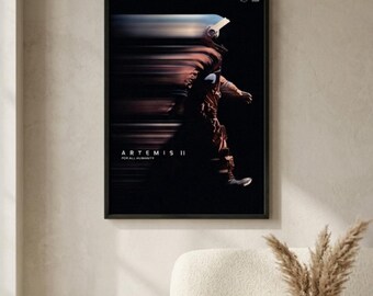 Artemis II Astronaut Poster NASA Space Art Cosmic Wall Print For All Humanity Vintage Style Space Decor | No Frame |