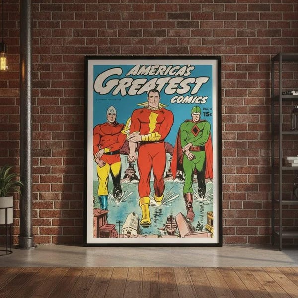 1940s Superhero Comic Print • America's Greatest Comics No. 3 | NO FRAME |