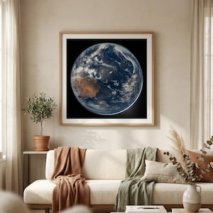 Artemis II “Hello World” NASA Space Photography Print • Moon Mission Wall Art • Earth From Space Poster Astronaut View | No Frame |