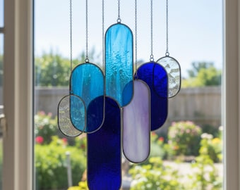 Vindspel i målat glas | Solfångare i glas | Hängande dekor i färgglatt glas | Fönsterdekor