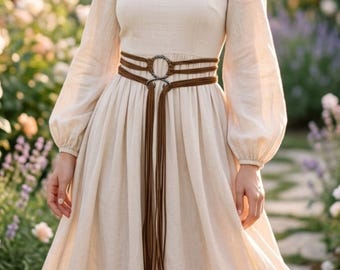 Renaissance Tassel Waist Belt | Medieval Knotted Cord Sash | Bohemian Wrap Waistband | Vintage Dress