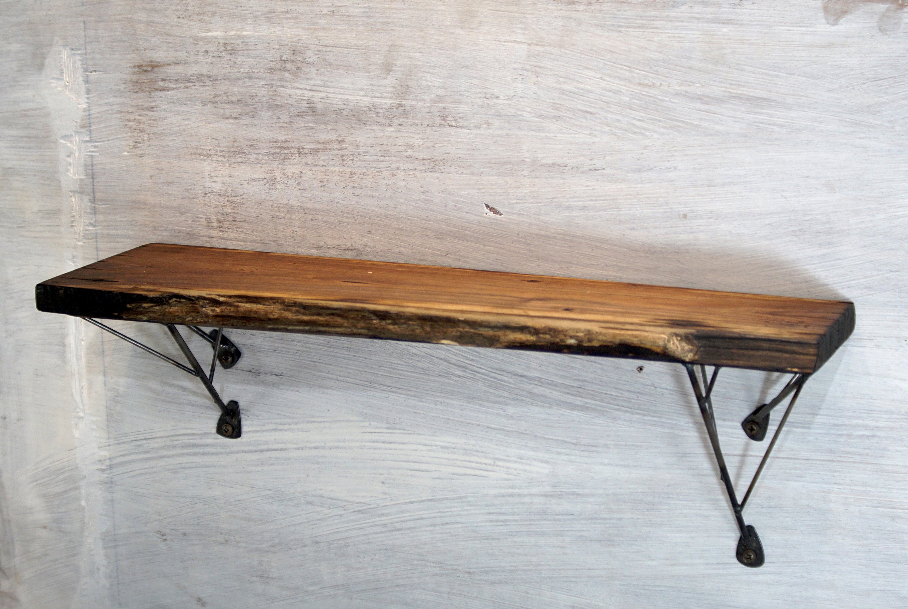 Floating Shelf Altar with organic Edge Walnut Top Etsy