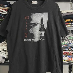 MZ 412 Brennender Tempel Gottes T-Shirt XL - 90s Industrial Band Tee