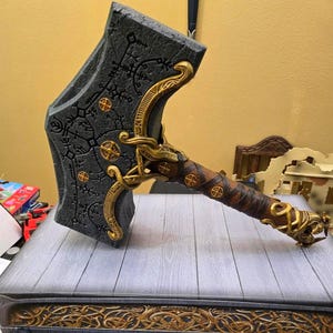 Thors Hammer Mjolnir Hammer Viking Decor Norse Mythology Hammer Shelf Display Nordic Fantasy Hammer Antique style Large Hammer Gift for Him