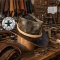 Handmade Distressed Brown Leather Top Hat - Arthur Morgan Style Cosplay Cowboy Hat product logo