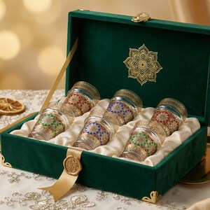 Authentic Moroccan Tea Glasses - Set of 6 Gold-Plated Mint Glasses | Elegant Oriental Gift