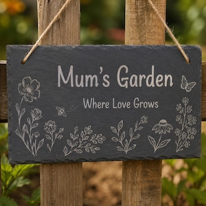 Personalisiertes Gartenschild aus Schiefer, individuelle Schilder für die Matschküche, Schild für das Kinderspielhaus