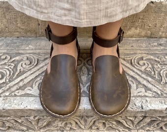 Grounding Sandals For Women Earthing Shoes with Copper Rivet , Zero Drop Sandals -Dark Brown