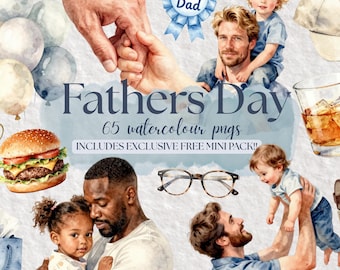 Father’s Day Clipart Bundle PNG | Dad Clipart Set 80 Images | Best Dad Gifts, BBQ, Beer, cards, Sublimation, Scrapbook