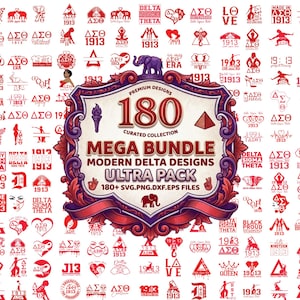 Pacchetto SVG Delta Sigma Theta, 180 disegni di lettere greche moderne (download digitale)