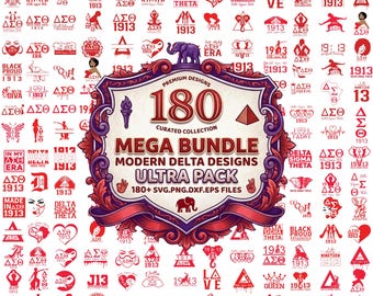 Delta Sigma Theta SVG Bundle, 180 Modern Greek Letter Designs (Digital Download)