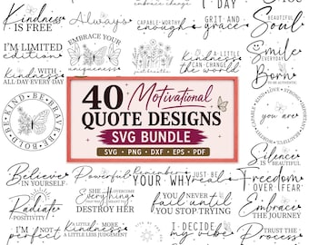Motivational Quote SVG Bundle, Boho Inspirational Affirmations (Digital Download)