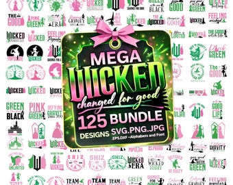 Wicked Mega Bundle 125 Designs (svg, png, jpg, eps, dxf) Alphabets