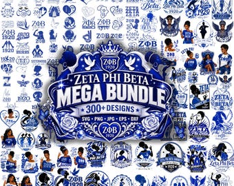 300+ Designs Zeta Phi Beta Sorority SVG PNG Bundle |Designs (Digital Download)