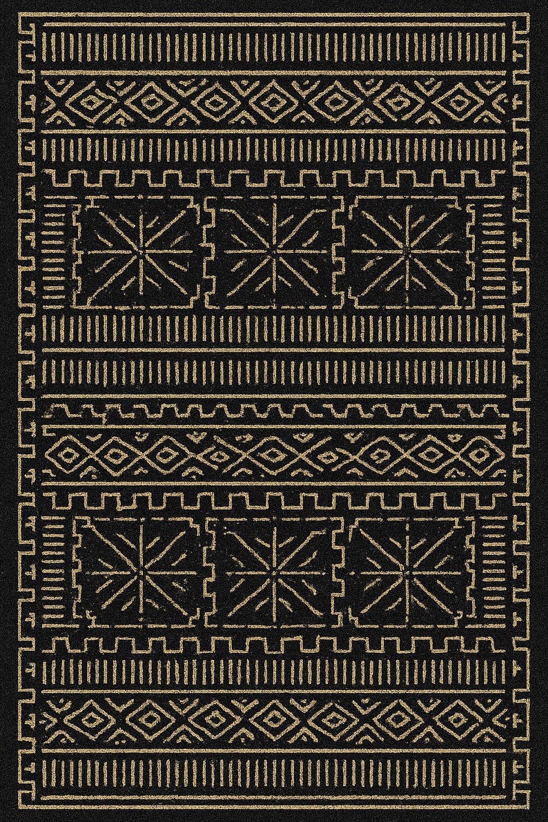 Starburst Rug Gold Tribal Geometric Rug, Black Gold Area Rug, Southwestern Pattern Carpet ...