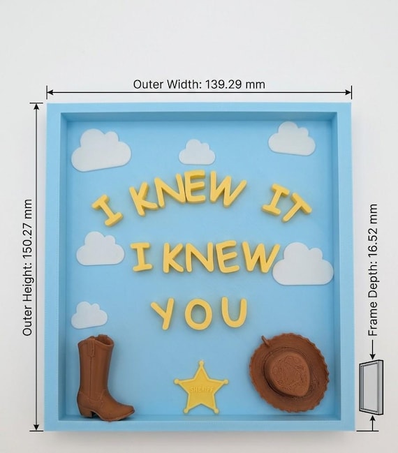 Taylor Swift x Toy Story 3D Printed Diorama Stand - "I Knew It, I Knew You" Andy's Room Clouds Swiftie Gift Aesthetic Shelf Decor