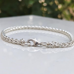 Sterling Silver Chain Bracelet | Handmade Braided 925 Sterling Silver Bracelet | Chain Bracelet | Chainmail Bracelet |  Woven Chain Jewelry