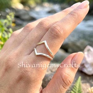 Minimalist Open Ring for Women, Geometric Adjustable Silver Ring, Modern Stackable Ring, Handmade Dainty Jewelry, Gift for Her