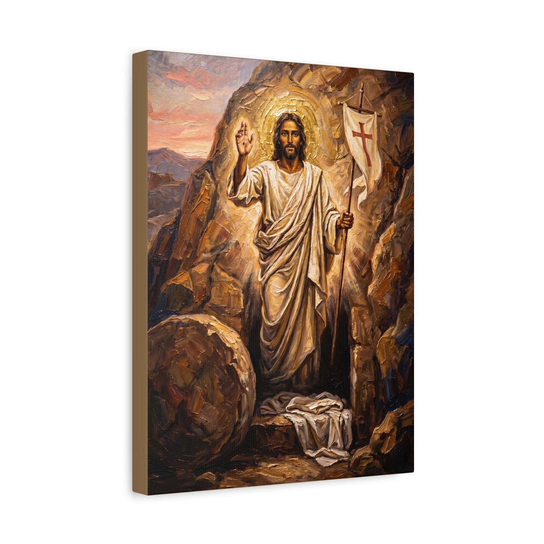 The Resurrection of Christ: He is Risen Canvas Print, Easter Wall Art ...
