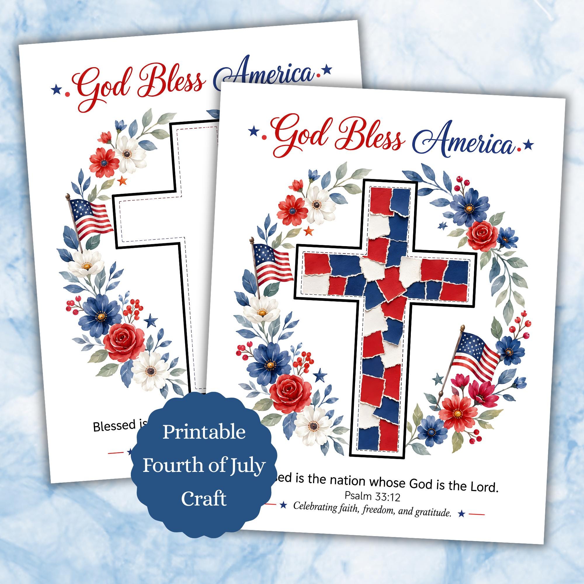 41 Easy Patriotic Crafts for Kids Even Parents Will Love 37 4th of July Sunday School Craft, Patriotic Torn Paper Christian…