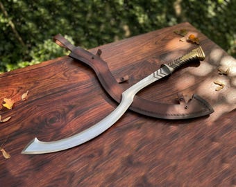Espada de los dioses de Egipto forjada a mano / Hoja egipcia estilo Khopesh / Objeto de colección de la mitología antigua