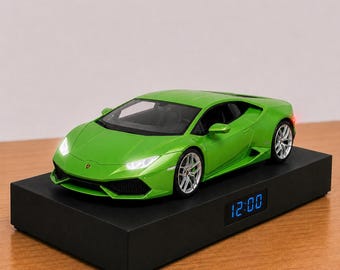 Supersportwagen Wecker, handgemacht, realistisches Motorgeräusch, Geschenk für Autoliebhaber, italienisches Leistungsdesign