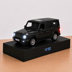 Despertador Mercedes-Benz Classe G – Som de motor realista, faróis funcionais, feito à mão, presente para entusiasta de carros